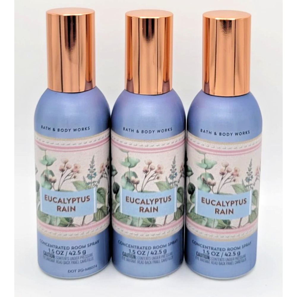 3x Bath & Body Works Eucalyptus Rain Concentrated Room Spray New 1.5 oz each